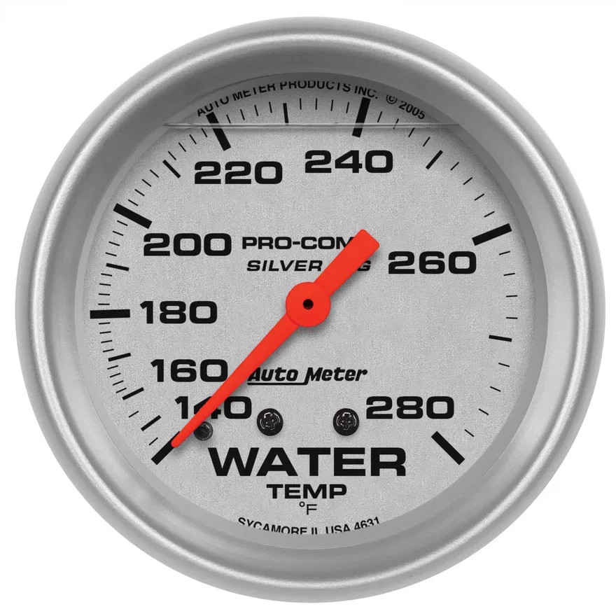 AutoMeter 4631, GAUGE; WATER TEMP; 2 5/8in.; 140-280deg.F; LIQUID FILLED MECH; ULTRA-LITE