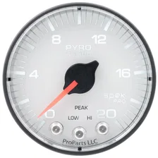 GAUGE; PYRO. (EGT); 2 1/16in.; 2000deg.F; STEPPER MOTOR W/PEAK/WARN; WHT/BLK; SP image 2