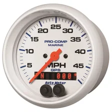 GAUGE; SPEEDOMETER; 3 3/8in.; 50MPH; GPS; MARINE WHITE image 2