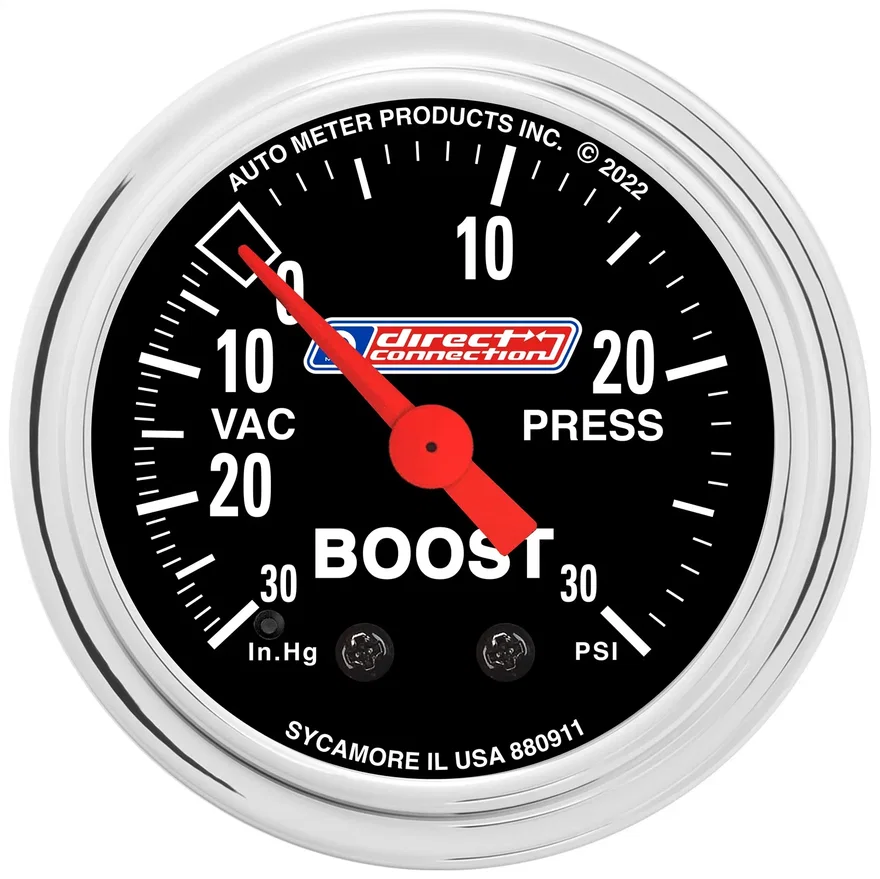 AutoMeter 880911, GAUGE; VAC/BOOST; 2 1/16in.; 30INHG-30PSI; MECH; MOPAR DIRECT CONNECTION
