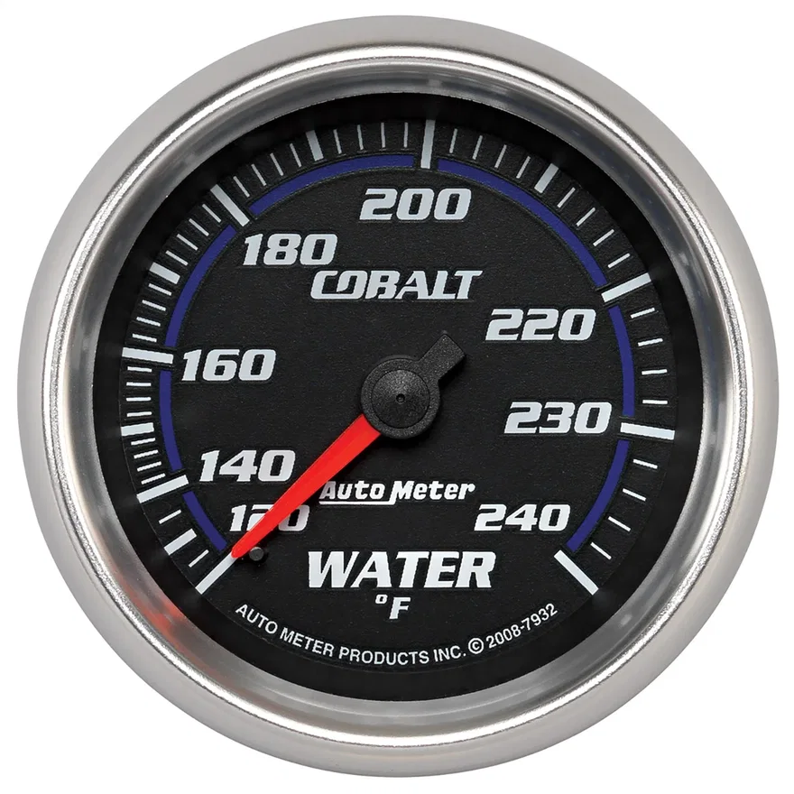 AutoMeter 7932, GAUGE; WATER TEMP; 2 5/8in.; 120-240deg.F; MECHANICAL; COBALT