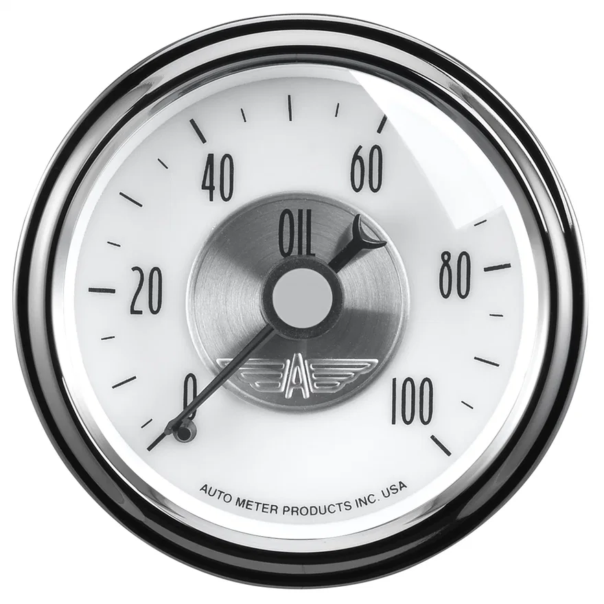 AutoMeter 2023, GAUGE; OIL PRESS; 2 1/16in.; 100PSI; MECH; PRESTIGE PEARL