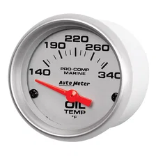 GAUGE; OIL TEMP; 2 1/16in.; 140-300deg.F; ELECTRIC; MARINE SILVER image 3