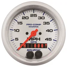 GAUGE; SPEEDOMETER; 3 3/8in.; 50MPH; GPS; MARINE WHITE image 1