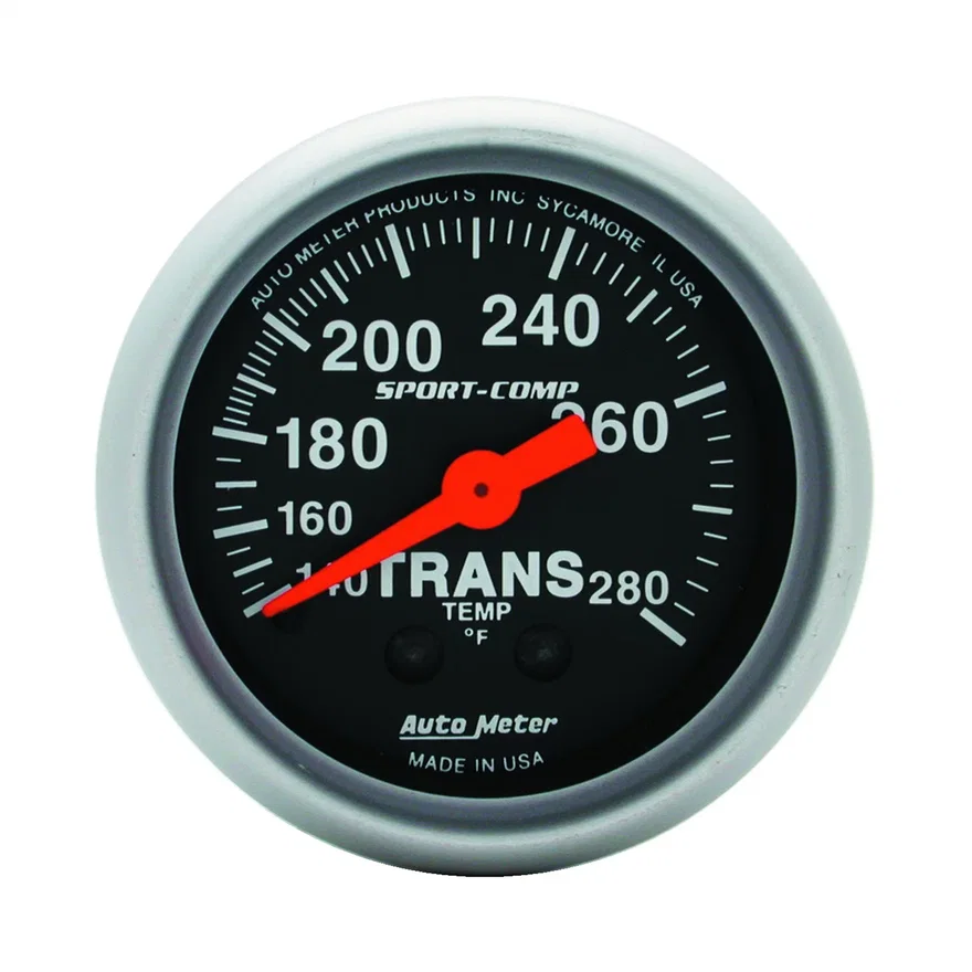 GAUGE; TRANS TEMP; 2 1/16in.; 140-280deg.F; MECHANICAL; 8FT.; SPORT-COMP