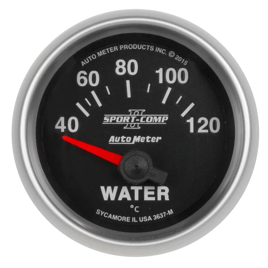 AutoMeter 3637-M, GAUGE; WATER TEMP; 2 1/16in.; 40-120deg.C; ELECTRIC; SPORT-COMP II