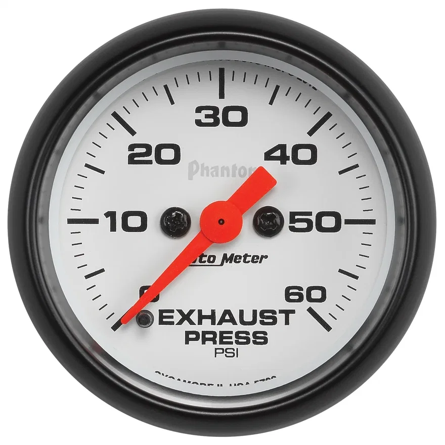 AutoMeter 5792, GAUGE; EXHAUST PRESS; 2 1/16in.; 60PSI; DIGITAL STEPPER MOTOR; PHANTOM
