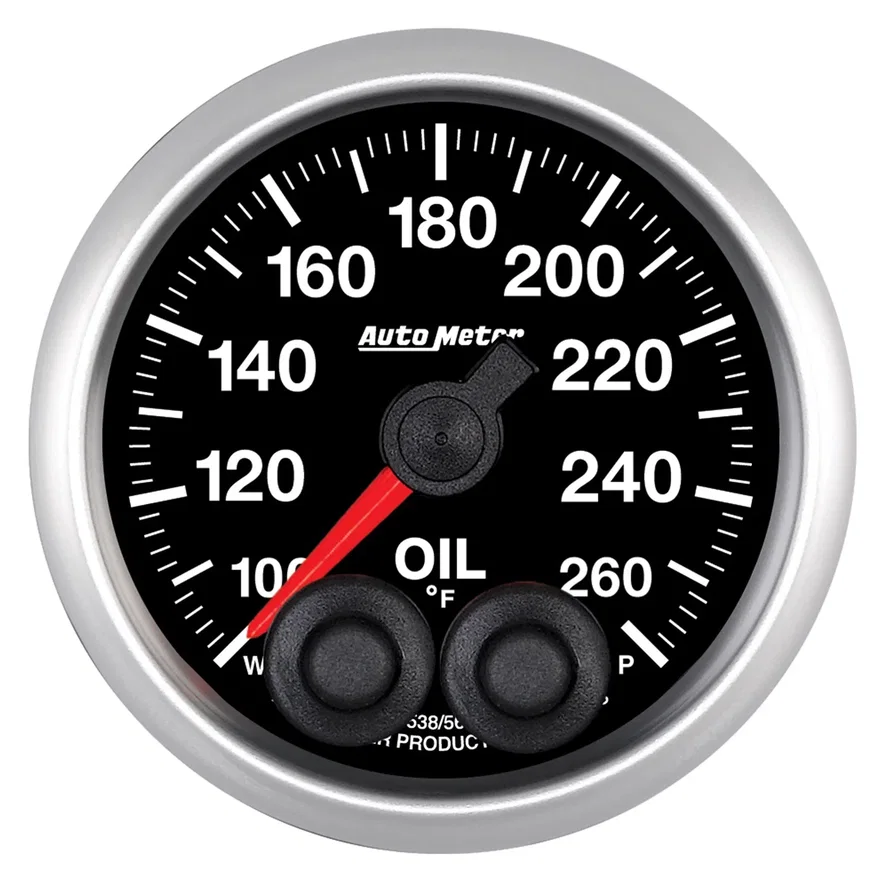 GAUGE; OIL TEMP; 2 1/16in.; 260deg.F; STEPPER MOTOR W/PK/WRN; ELITE; HIGH TEMP C