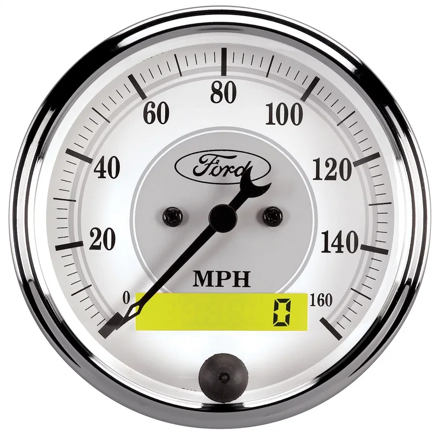 GAUGE; SPEEDOMETER; 3 1/8in.; 160MPH; ELEC. PROG. W/LCD ODO; FORD MASTERPIECE