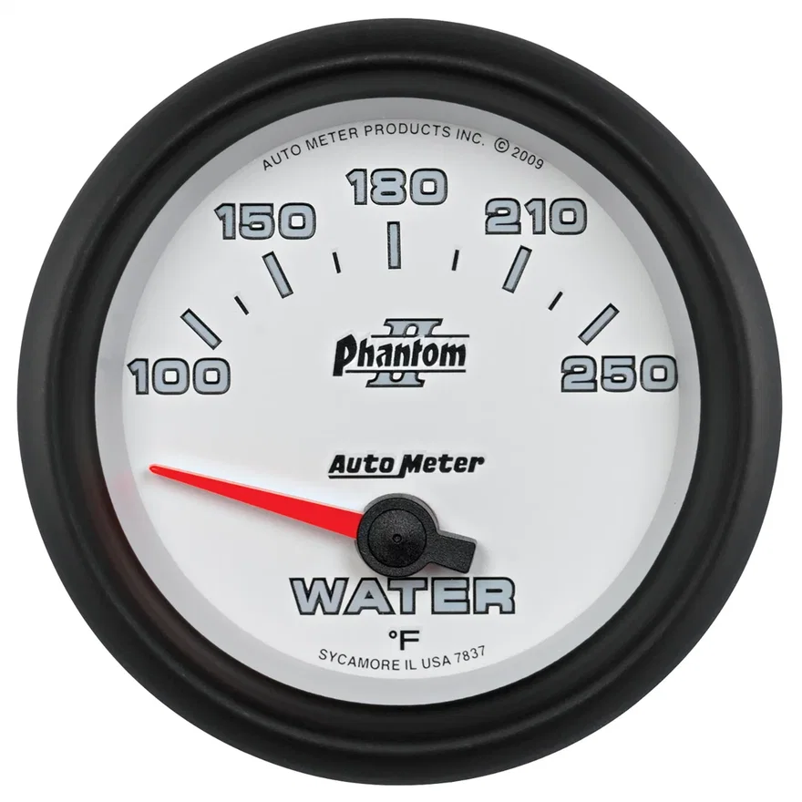 AutoMeter 7837, GAUGE; WATER TEMP; 2 5/8in.; 100-250deg.F; ELECTRIC; PHANTOM II
