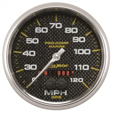 GAUGE; SPEEDOMETER; 5in.; 120MPH; GPS; MARINE CARBON FIBER image 1