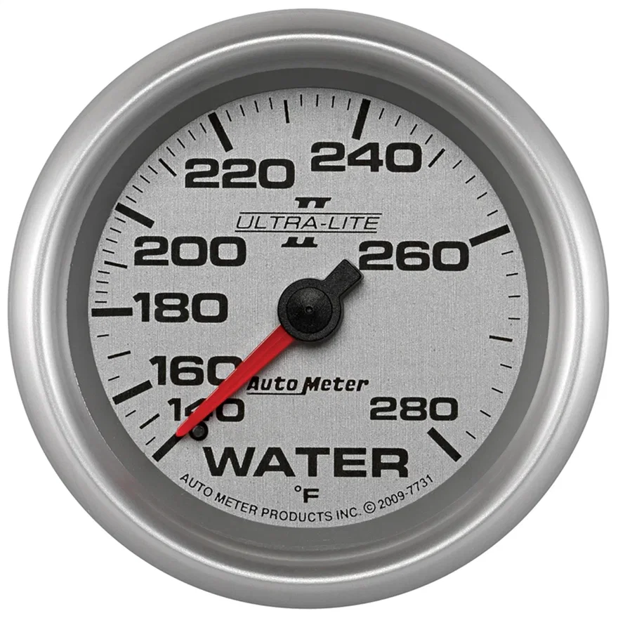 AutoMeter 7731, GAUGE; WATER TEMP; 2 5/8in.; 140-280deg.F; MECHANICAL; ULTRA-LITE II