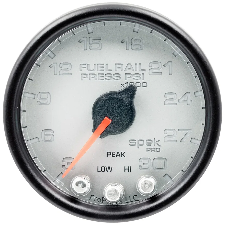 AutoMeter P32122, GAUGE; RAIL PRESS; 2 1/16in.; 30KPSI; STEPPER MOTOR W/PEAK/WARN; SLVR/BLK; SPEK