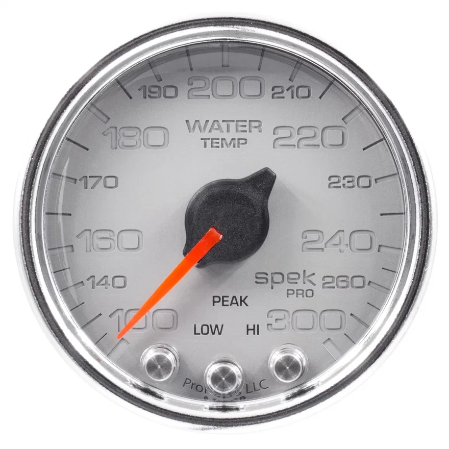 AutoMeter P34621, GAUGE; WATER TEMP; 2 1/16in.; 300deg.F; STEPPER MOTOR W/PEAK/WARN; SLVR/CHRM; SP