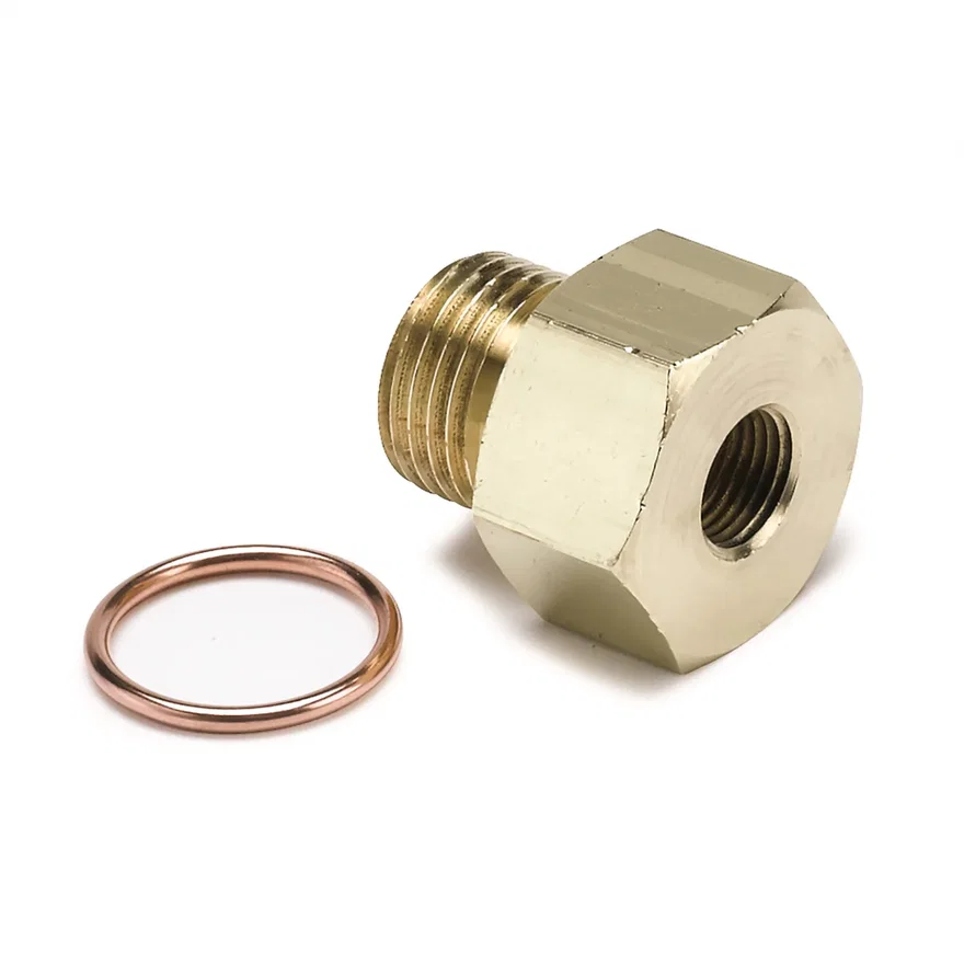 AutoMeter 2268, FITTING; ADAPTER; METRIC; M16X1.5 MALE TO 1/8in. NPTF FEMALE; BRASS