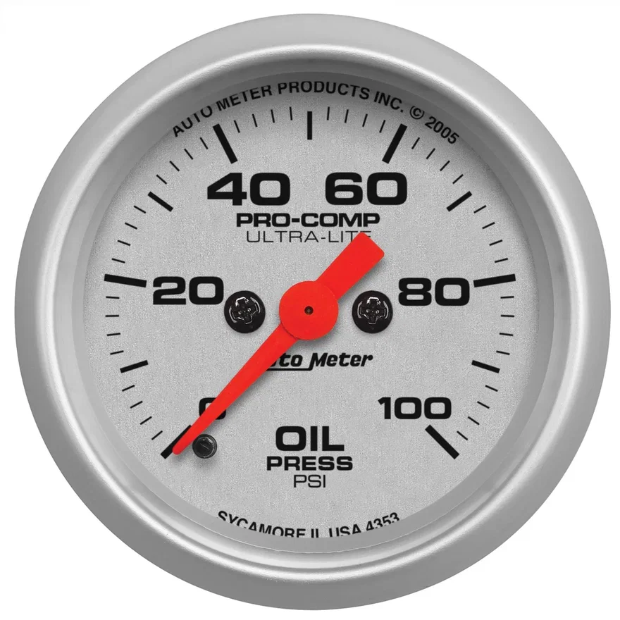 GAUGE; OIL PRESSURE; 2 1/16in.; 100PSI; DIGITAL STEPPER MOTOR; ULTRA-LITE