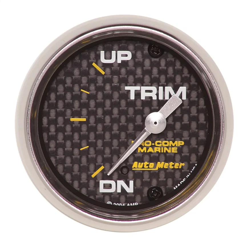 AutoMeter 200766-40, GAUGE; TRIM LEVEL; 2 1/16in.; 0ODOWN-90OUP; ELECTRIC; MARINE CARBON FIBER