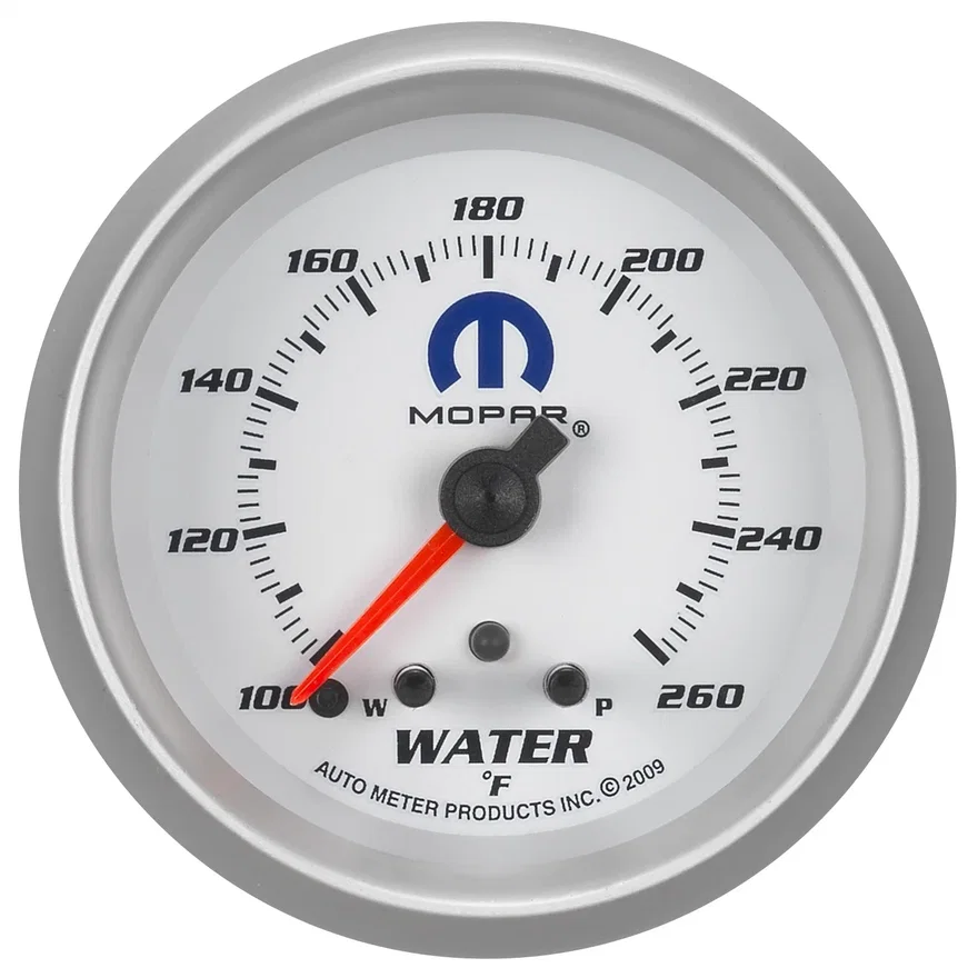 AutoMeter 880250, GAUGE; WATER TEMP; 2 5/8in.; 260deg.F; STEPPER MOTOR W/PEAK/WARN; WHITE; MOPAR