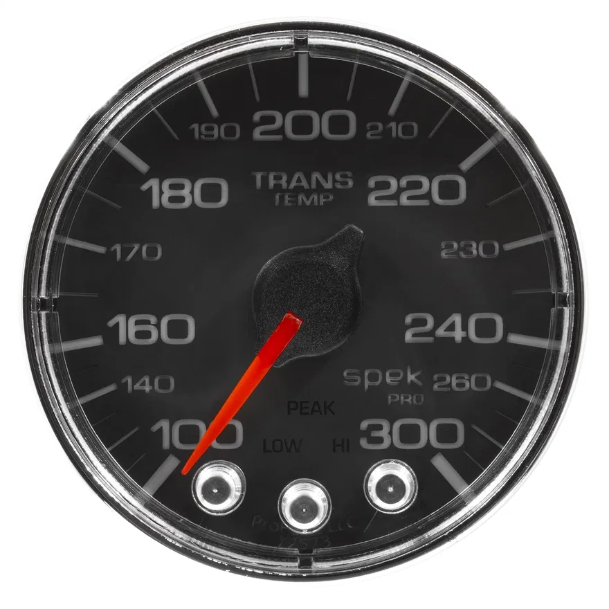 GAUGE; WATER TEMP; 2 1/16in.; 300deg.F; STEPPER MOTOR W/PEAK/WARN; BLK/CHRM; SPE