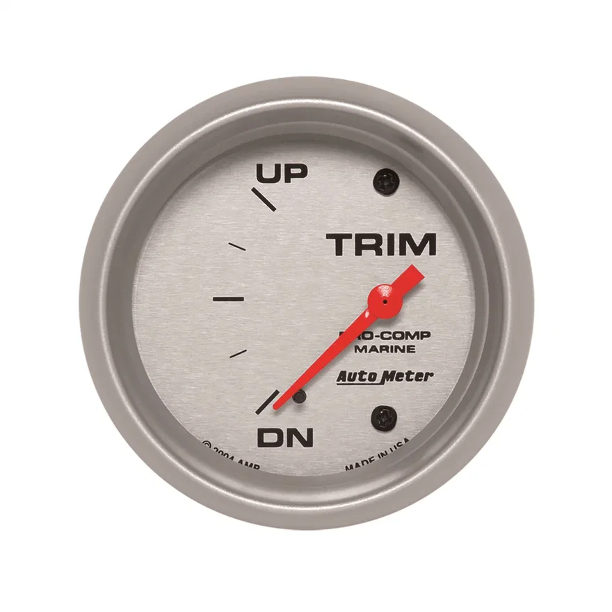 AutoMeter 200767-33, GAUGE; TRIM LEVEL; 2 5/8in.; 0ODOWN-90OUP; ELECTRIC; MARINE SILVER
