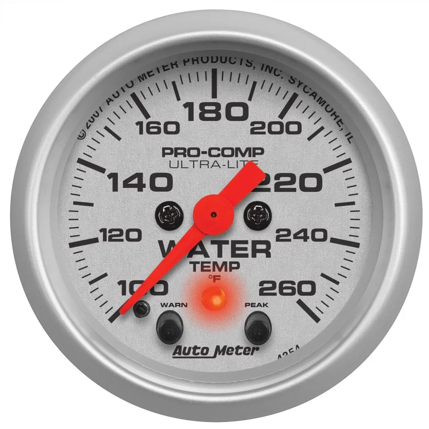 GAUGE; WATER TEMP; 2 1/16in.; 260deg.F; DIGITAL STEPPER MOTOR W/PK/WRN; ULTRA-LI