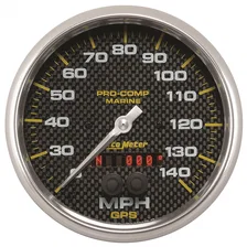 GAUGE; SPEEDOMETER; 5in.; 140MPH; GPS; MARINE CARBON FIBER image 1