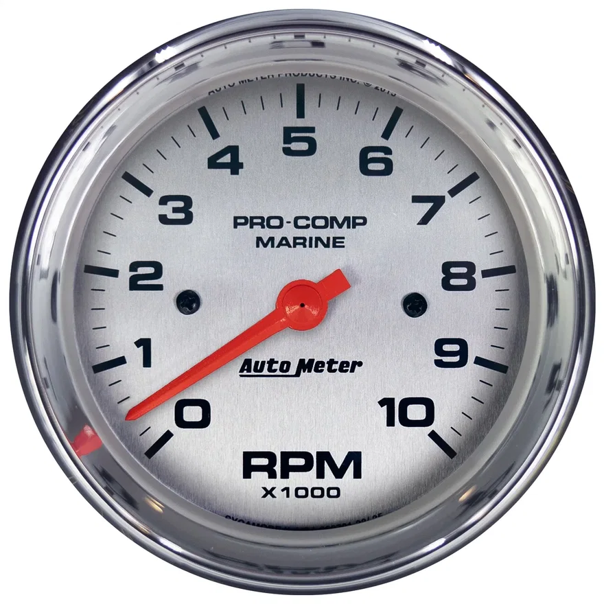 AutoMeter 200701-35, GAUGE; TACHOMETER; 3 3/8in.; 10K RPM; MARINE CHROME