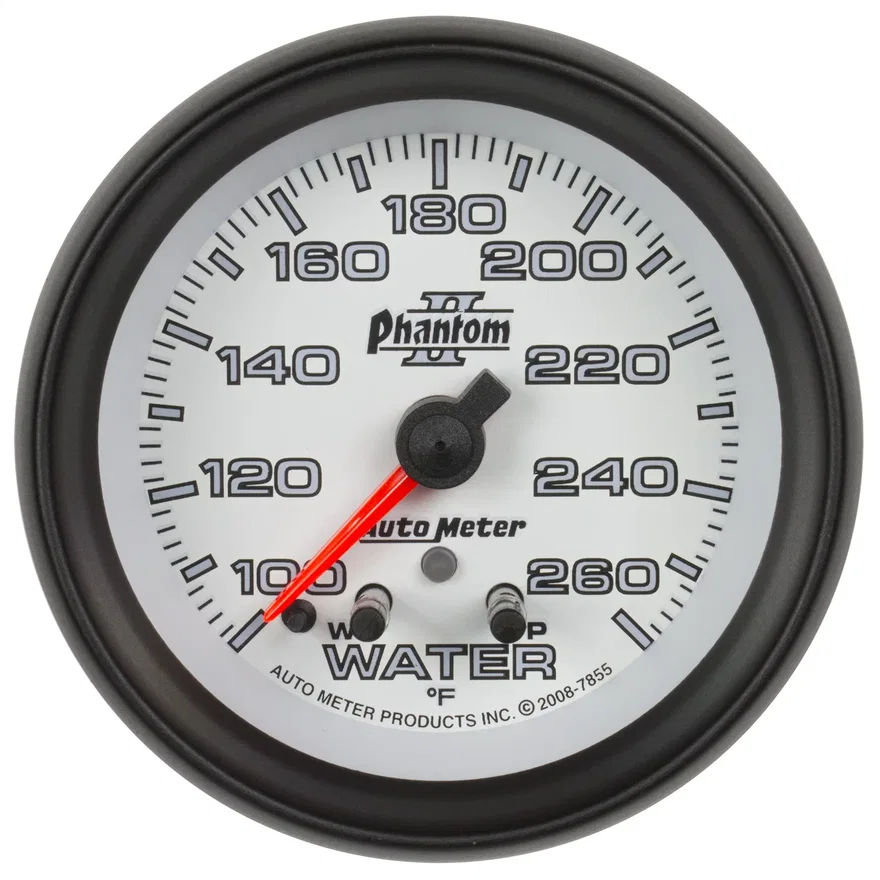 AutoMeter 7855, GAUGE; WATER TEMP; 2 5/8in.; 260deg.F; STEPPER MOTOR W/PEAK/WARN; PHANTOM II