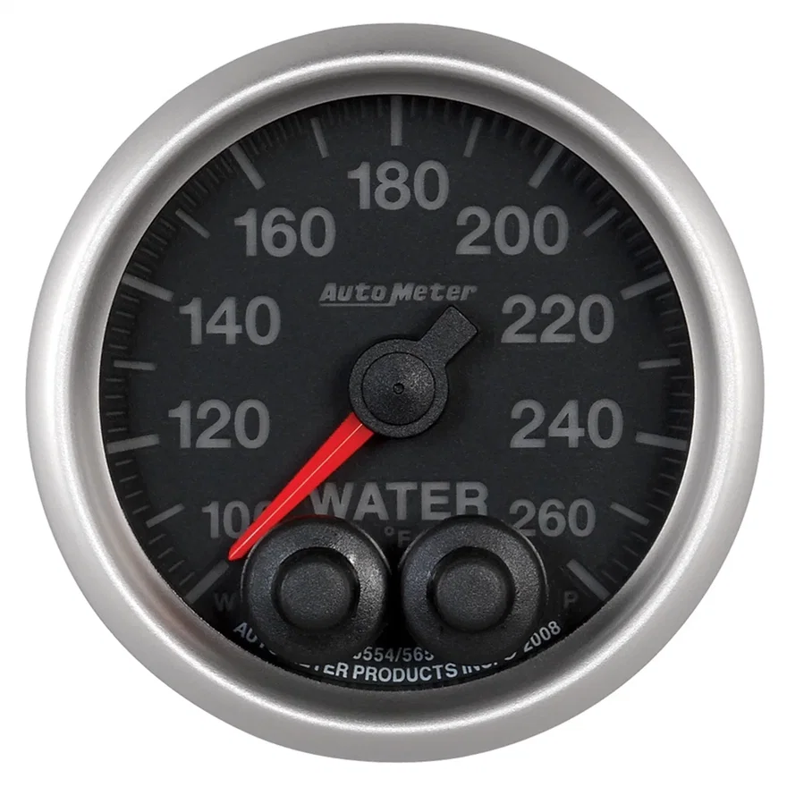 GAUGE; WATER TEMP; 2 1/16in.; 260deg.F; STEPPER MOTOR W/PEAK/WARN; ELITE