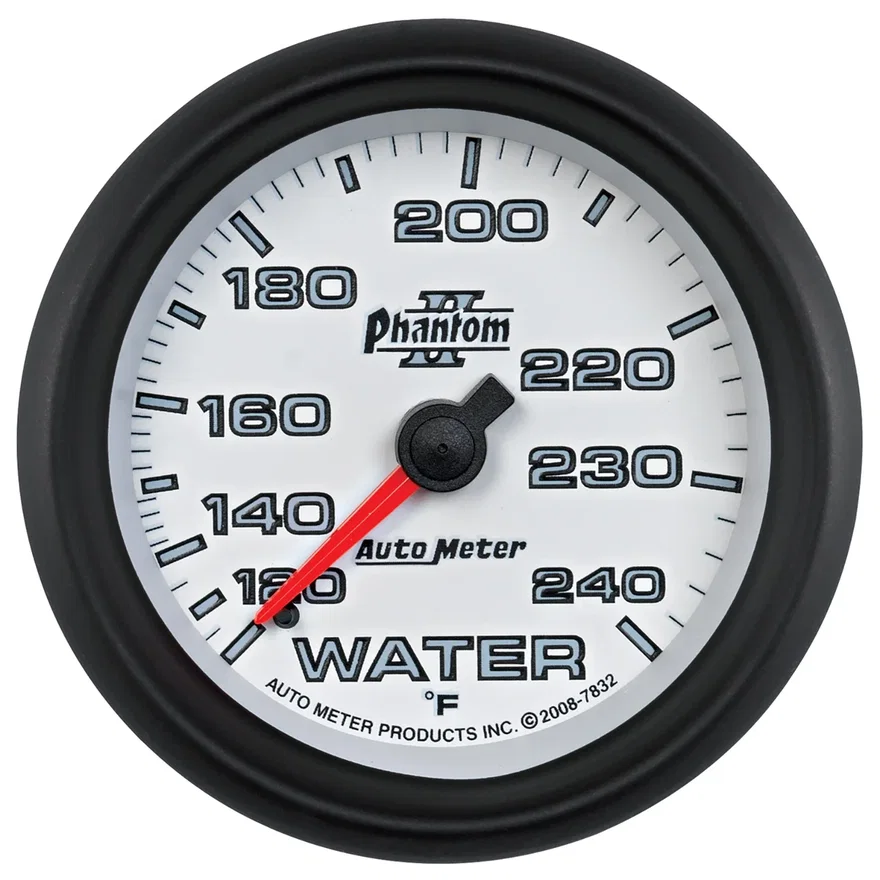 AutoMeter 7832, GAUGE; WATER TEMP; 2 5/8in.; 120-240deg.F; MECHANICAL; PHANTOM II