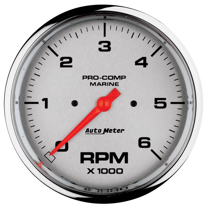 AutoMeter 200750-35, GAUGE; TACHOMETER; 5in.; 6K RPM; MARINE CHROME