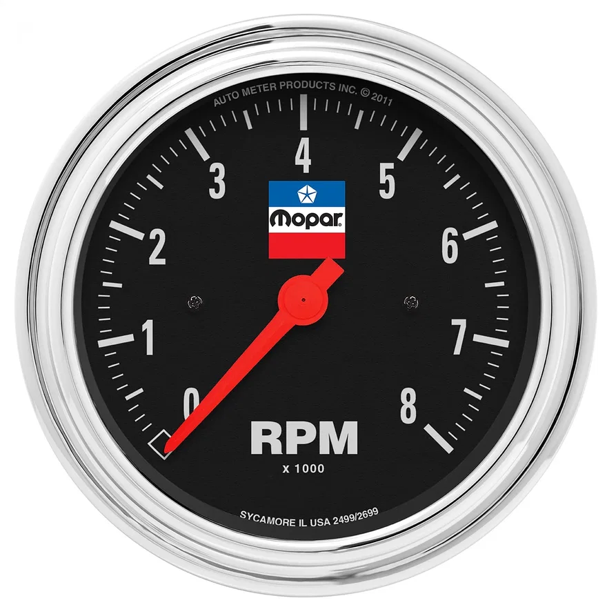 AutoMeter 880791, GAUGE; TACHOMETER; 3-3/8in.; 8;000 RPM; 4;6;8 CYL; IN-DASH; MOPAR CLASSIC