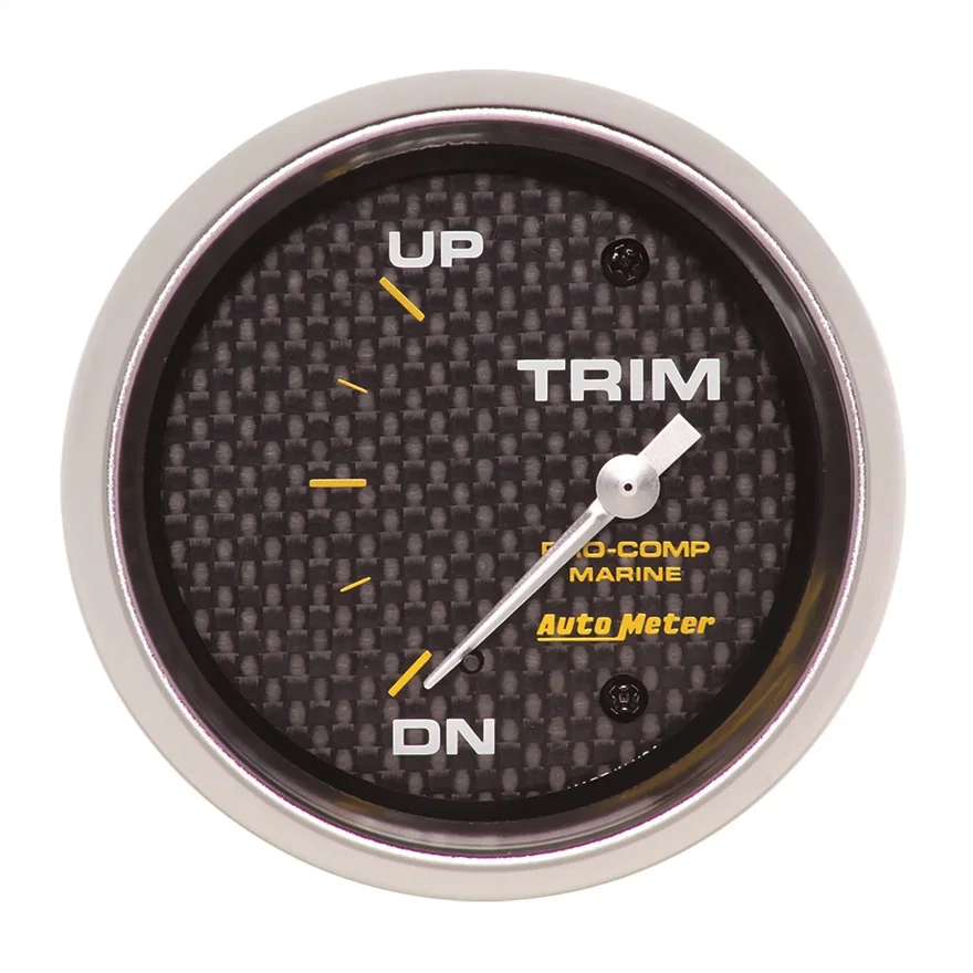AutoMeter 200767-40, GAUGE; TRIM LEVEL; 2 5/8in.; 0ODOWN-90OUP; ELECTRIC; MARINE CARBON FIBER