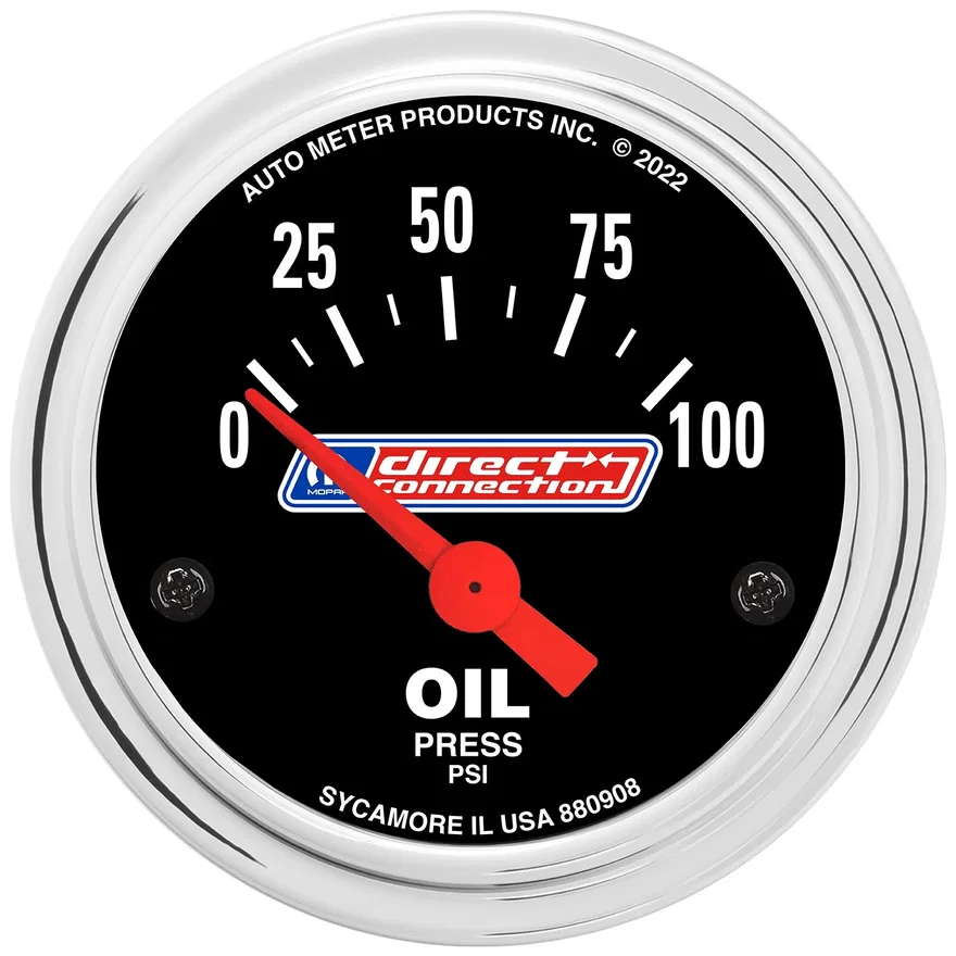 AutoMeter 880908, GAUGE; OIL PRESS; 2-1/16in.; 0-100 PSI; ELEC; MOPAR DIRECT CONNECTION