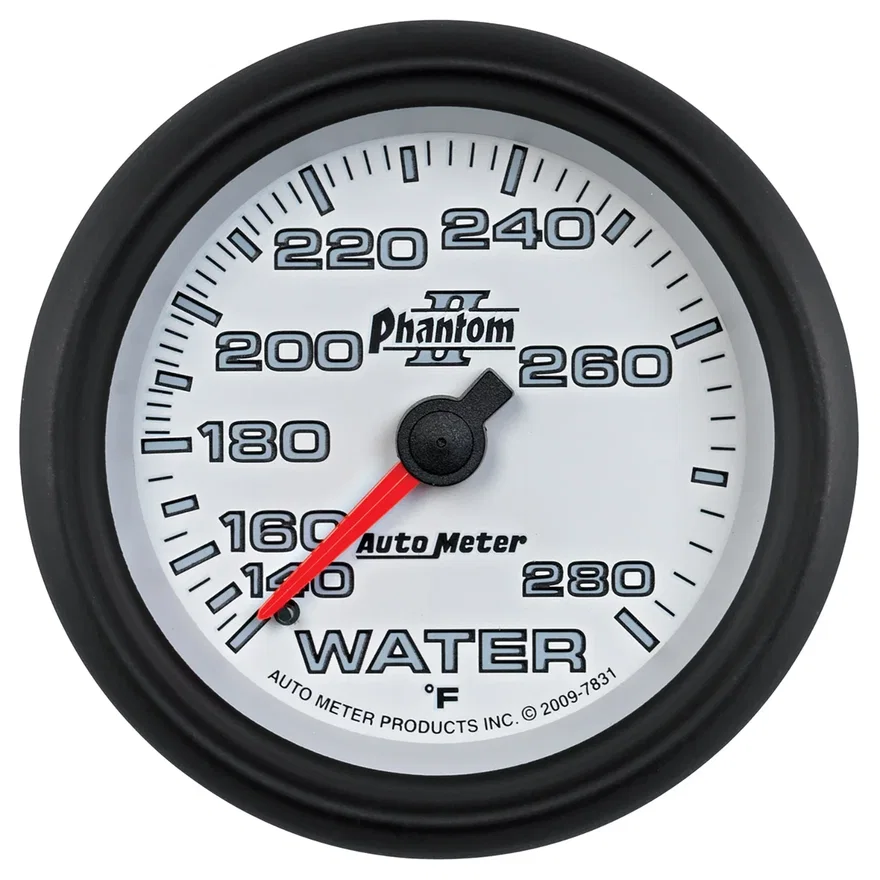 AutoMeter 7831, GAUGE; WATER TEMP; 2 5/8in.; 140-280deg.F; MECHANICAL; PHANTOM II