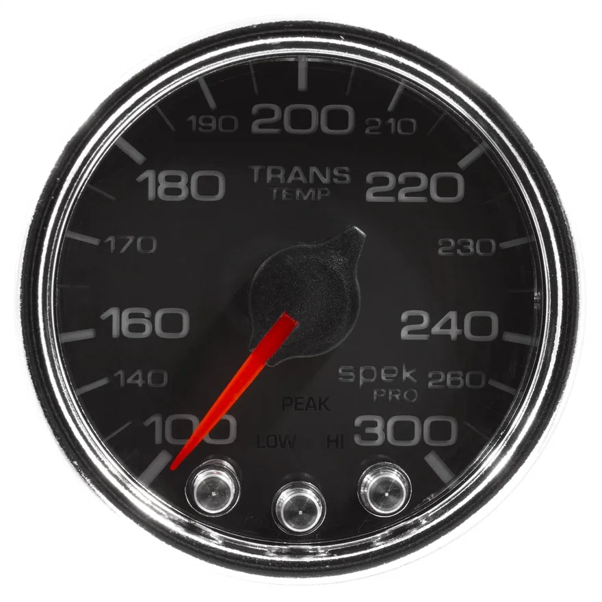 AutoMeter P34231, GAUGE; TRANS TEMP; 2 1/16in.; 300deg.F; STEPPER MOTOR W/PK/WRN; BLK/CHRM; SPEK-P