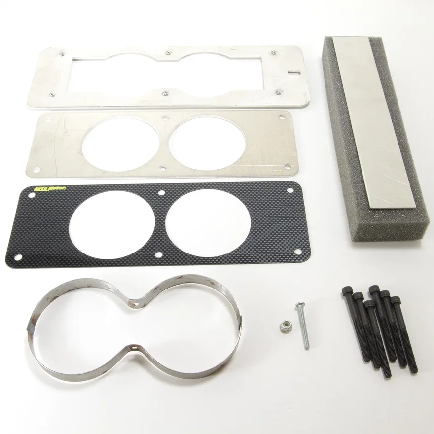 AutoMeter 50108, GAUGE MOUNT; GAUGE CAGE; DUAL; 2 5/8in.; CARBON FIBER LOOK; MUSTANG 87-93 FOX