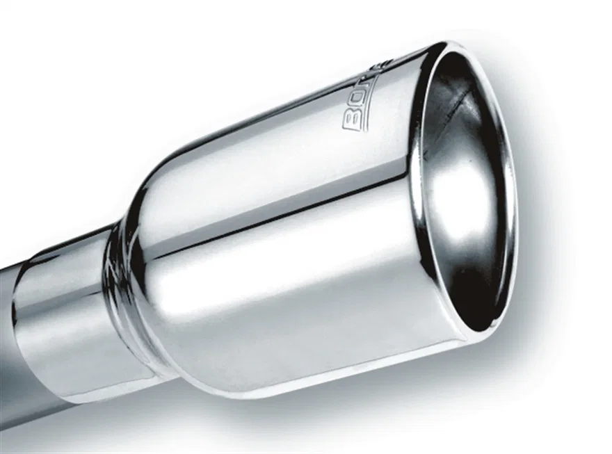Tip 2.5in Inlet/ 4.25in x 3.5in Outlet Single Oval Rolled-Edge Angle-Cut