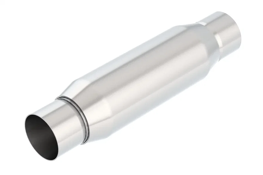 CrateMuffler Resonator 2.5 in. Center Inlet/ 2.5 in. Center Outlet 3.5 in. Round X 10 in. Long Body