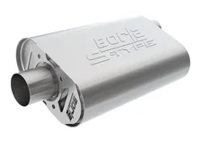 CrateMuffler Muffler Chevrolet LS3 6.2L V8 Stock Output 2.5 in. Offset Inlet/ 2.5 in. Center Outlet S-Type image 1
