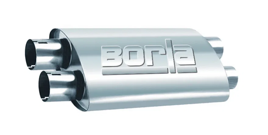 ProXS Muffler 2.25in Dual Inlet / 2.25in Dual Outlet 4in x 9.5in Oval x 19in Long Body