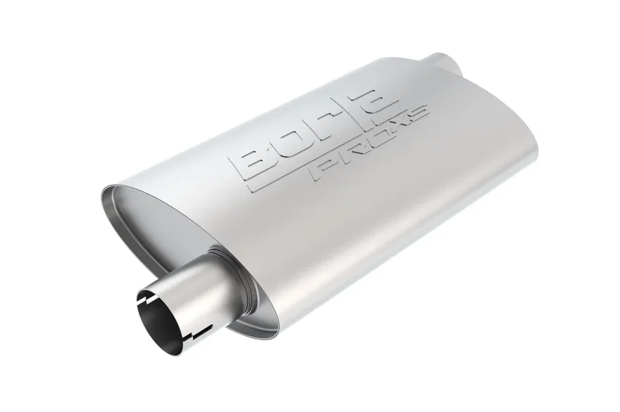 ProXS Muffler 2.25in Offset Inlet/ 2.25in Offset 4in x 9.5in Oval x 14in Long Body Notched Necks