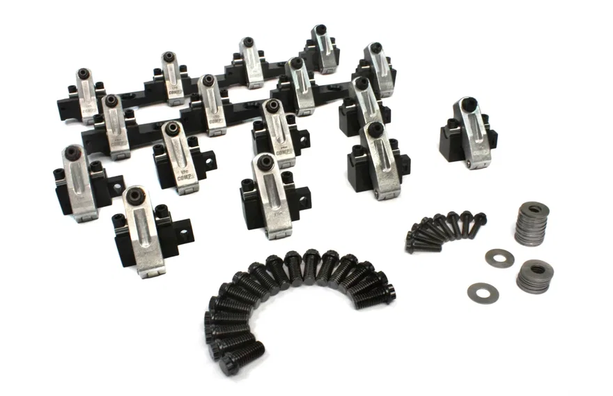 COMP Cams 1505CPG, Shaft-Mount Aluminum 1.7 Ratio Rocker Kit for BBC w/ Dart 320/360