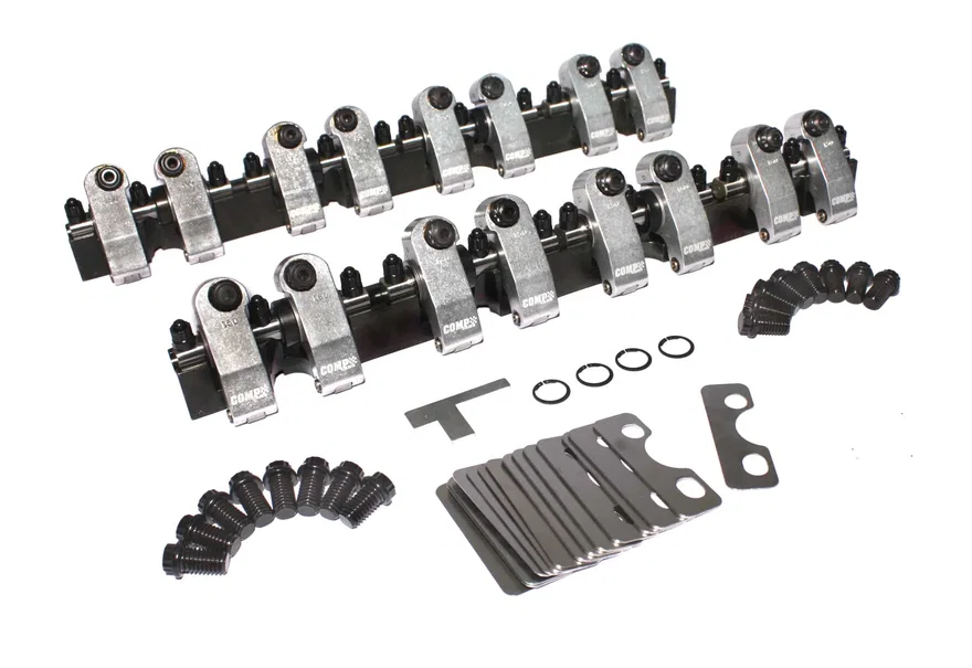COMP Cams 1511CPG, Shaft-Mount Aluminum 1.5 Ratio Rocker Kit for SBC w/ RHS Pro Action Head