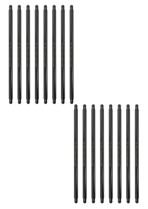 COMP Cams 8494-16, Hi-Tech One-Piece 9.100" Long, .135" Wall, 3/8" Diameter Pushrod Set