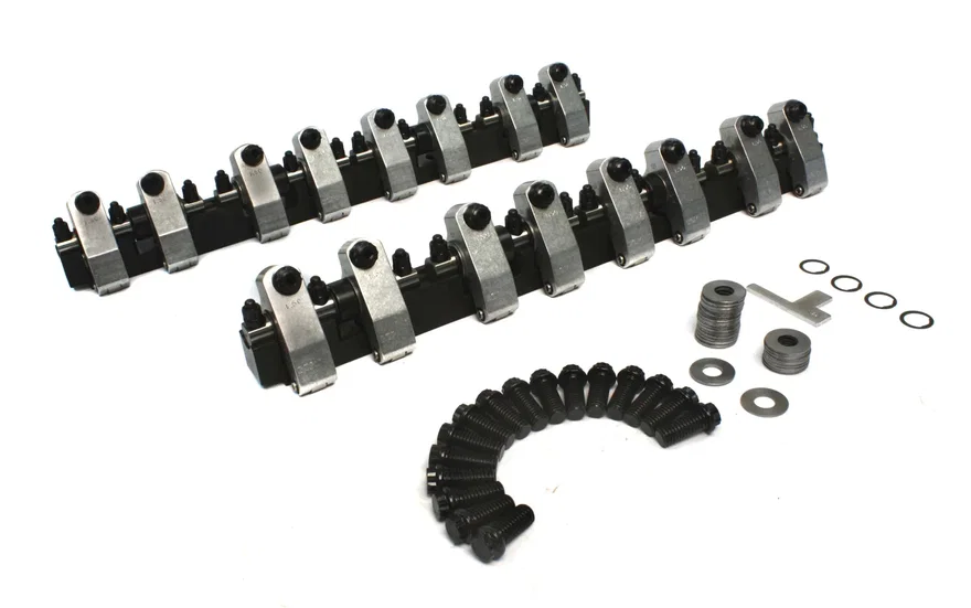 COMP Cams 1519CPG, Shaft-Mount Aluminum 1.6/1.5 Ratio Rocker Kit for Pontiac and SBC w/ Brodix