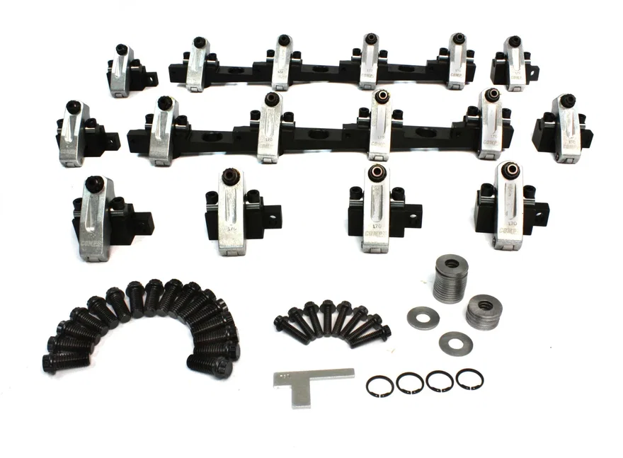 COMP Cams 1512CPG, Shaft-Mount Aluminum 1.7 Ratio Rocker Kit for BBC w/ Brodix Big Duke