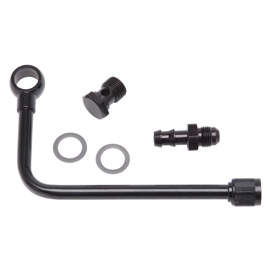 Edelbrock 81263, Black Steel Fuel Line With 3/8" Barbed End Inlet And Without Fuel Filter