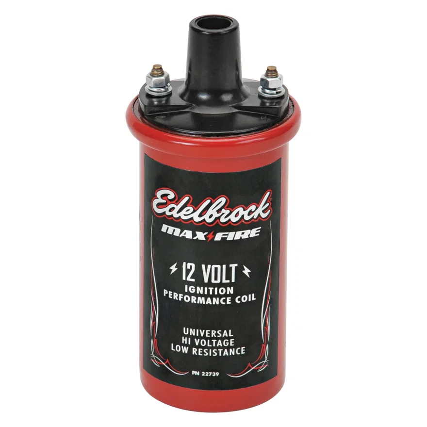 Edelbrock 22739, Universal 12V cannister-style w/ primary resistance 1.4 ohms & output of 42000V