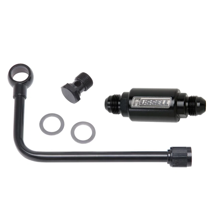 Edelbrock 81343, Black Steel Fuel Line & Filter Kit Fo Eps Carbs
